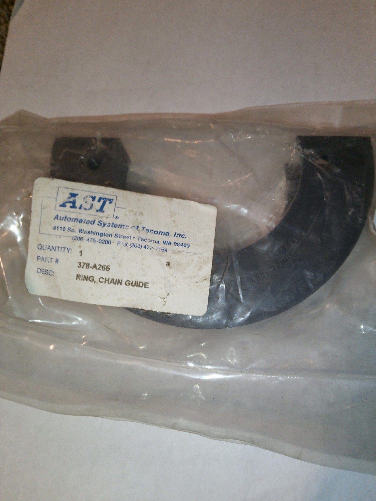 NEW GENUINE AST AUTOMATED SYSTEMS OF TACOMA 378-A266 CHAIN GUIDE , RING