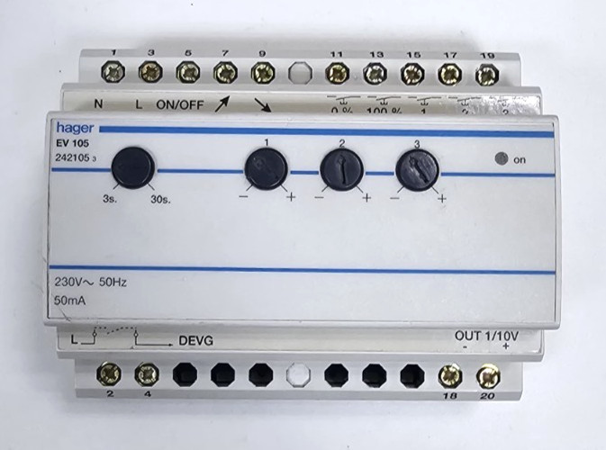 Hager EV105 Remote Control Dimmer Module | 230V AC | 50Hz | 50mA | German Made