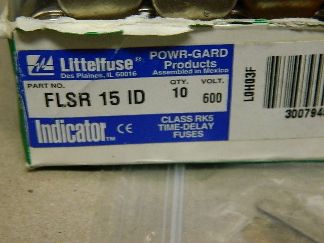 Littelfuse FLSR 15 ID Class RK5 Time-Delay Fuse 15A 600VAC 300VDC 14pcs NEW #4