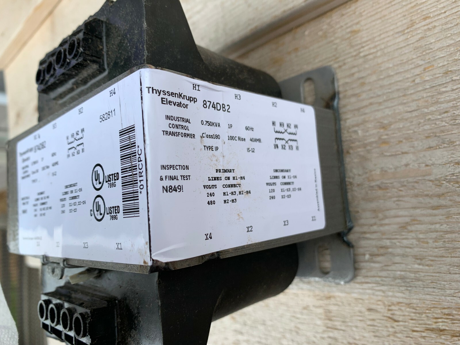 New Thyssen Krupp Core & Coil Transformer 874DB2 KVA 0.750 1 P 60 hz