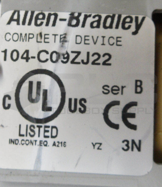 ALLEN BRADLEY 104-C09ZJ22 /B CONTACTOR W/ (2) 100-C09Z*10 /A W/ 100-FSD250 /A