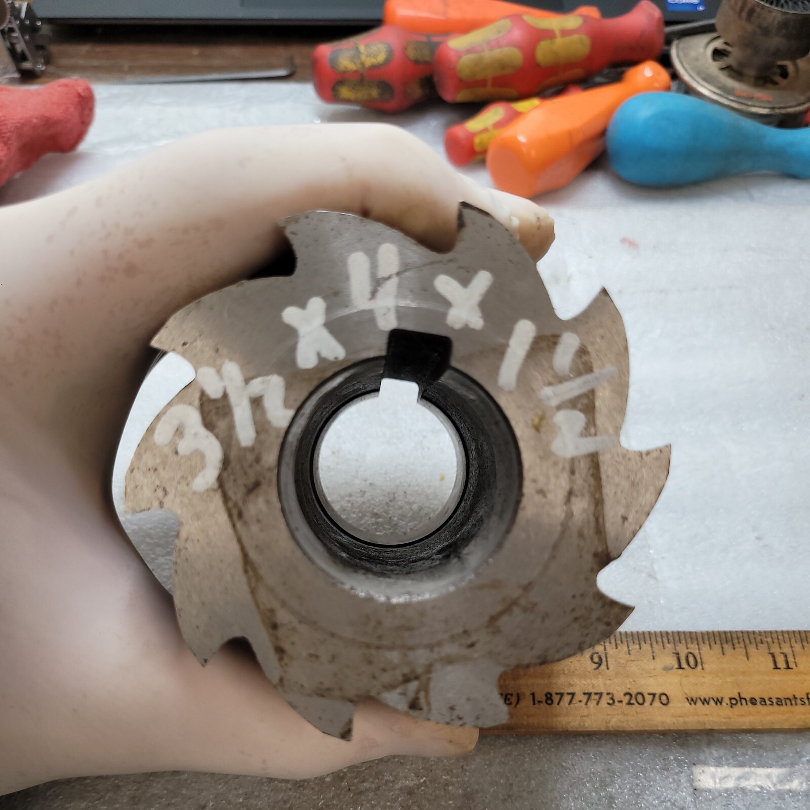 NIAGARA 4″ x 3 1/2″ x 1 1/2″ 10 Flute PARABOLIC SHELL MILL CUTTER USED IN EX CON