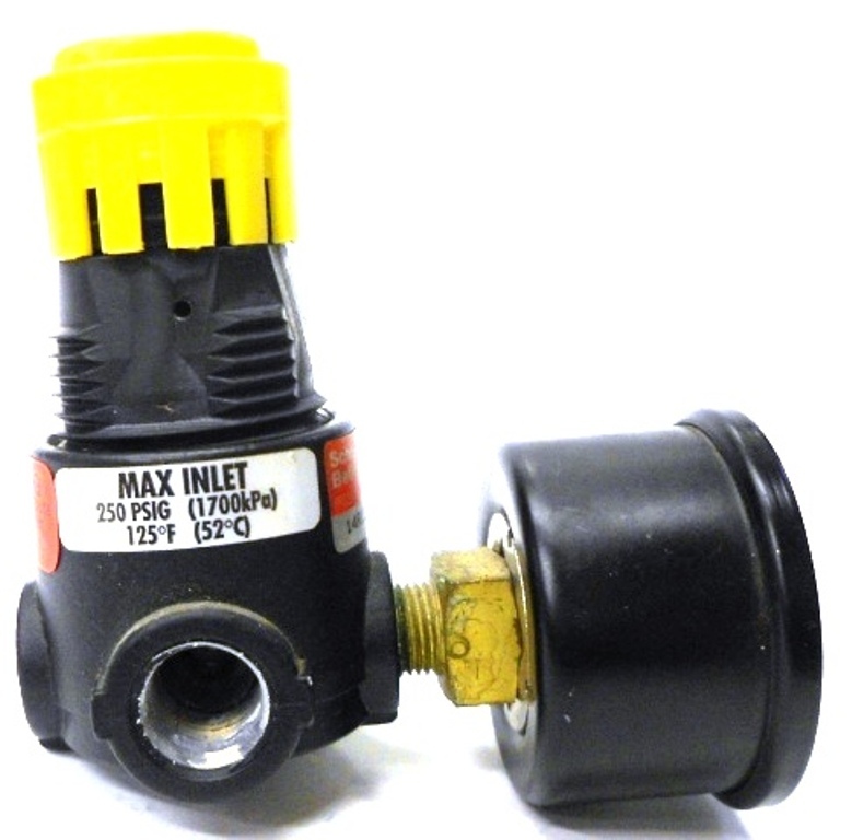 SCHRADER BELLOWS REGULATOR, 14R113FCSB, WITH GAUGE 0-7kPa & 0-100PSI, 1/4″ PORTS