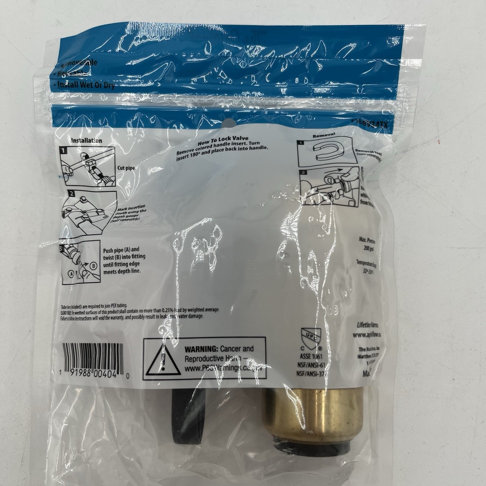 NEW!! Tectite 3/4 in. Brass Push-To-Connect Compact Locking Ball Valve FSBBV34TX