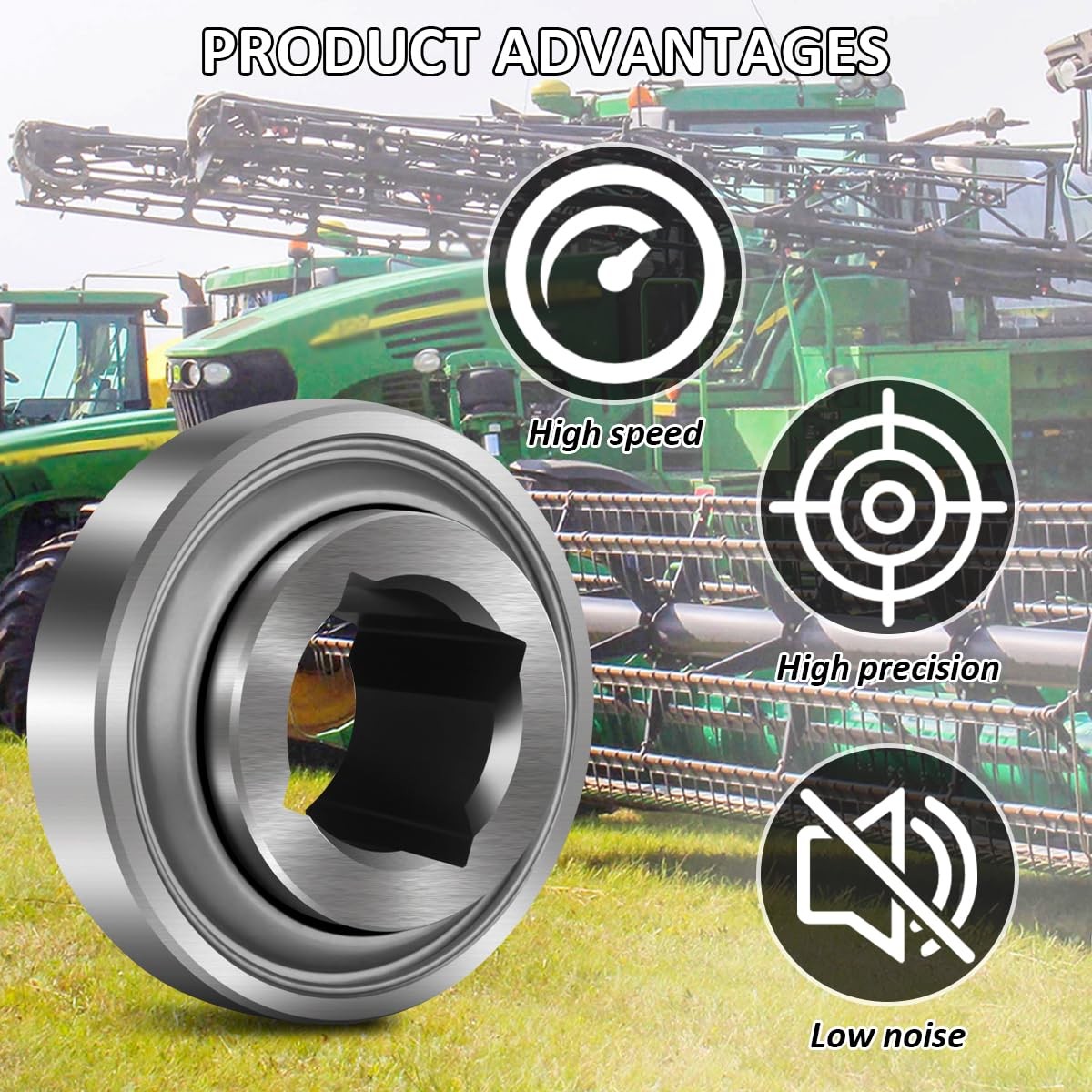Square Bore Bearing 1 1/8″ DS208TT5 Replacement W208PPB5 63mm Bore Disc Harrow