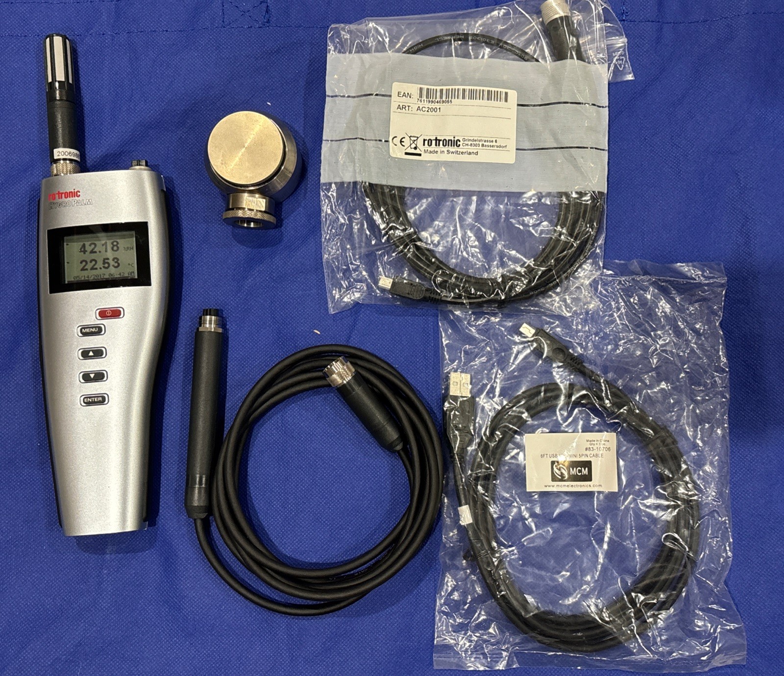 ROTRONIC HP23-A HygroPalm Temperature Humidity Meter With HC2-S Probe & ER-15
