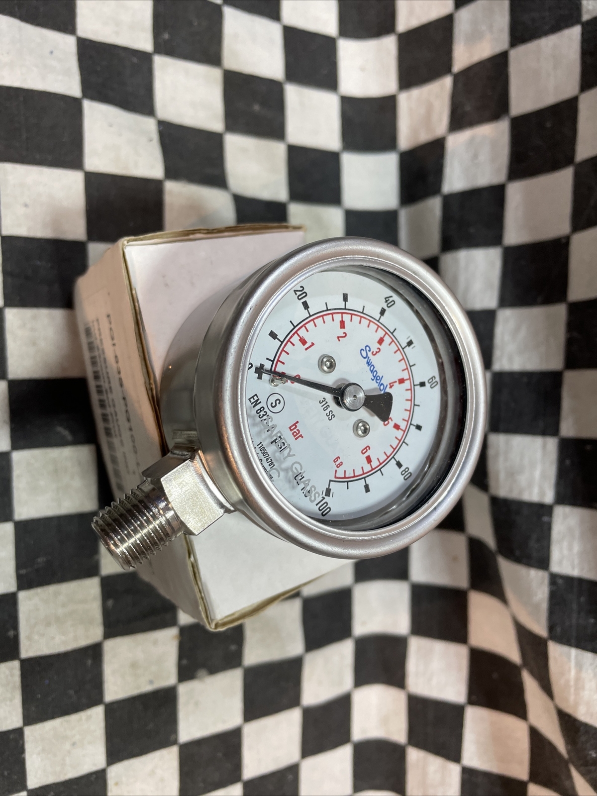 SWAGELOK PGI-63S-PG100-LAOX, Pressure Gauge 1/4″ npt, 100 PSI, SHIPSAMEDAY#131V3