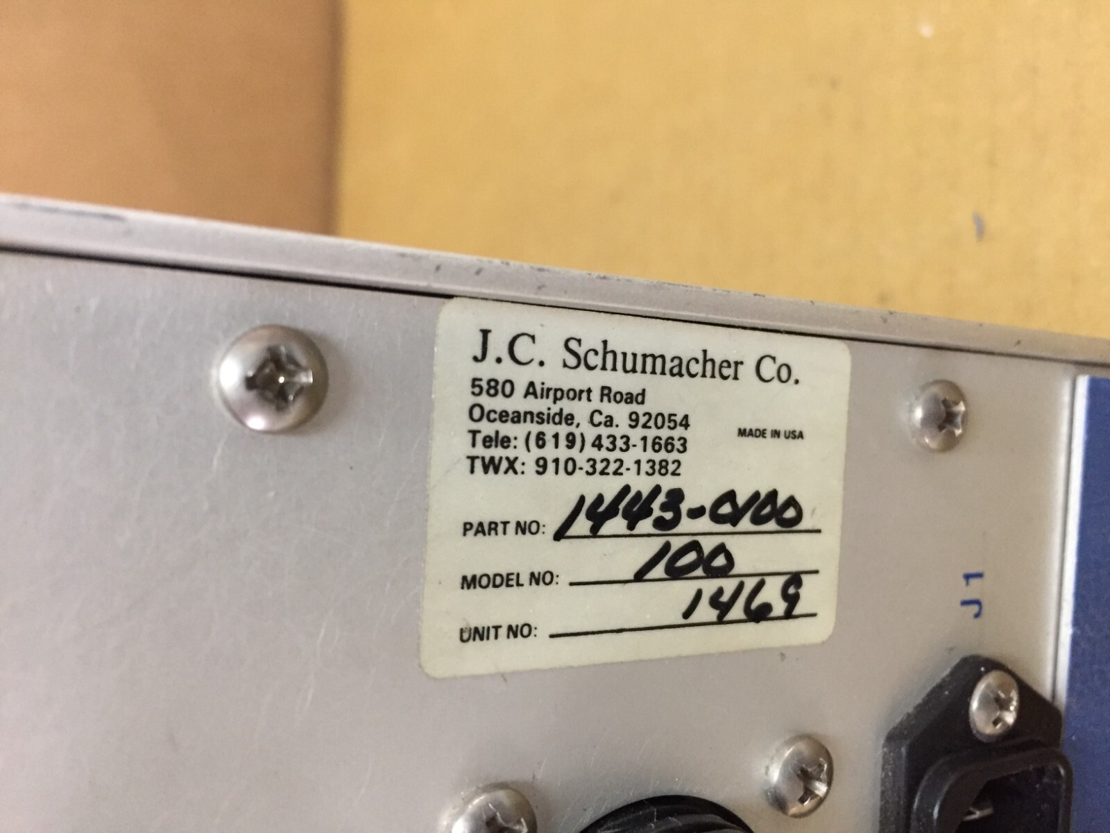 Schumacher Source Temperature Control System Module Model 100 1443-0100
