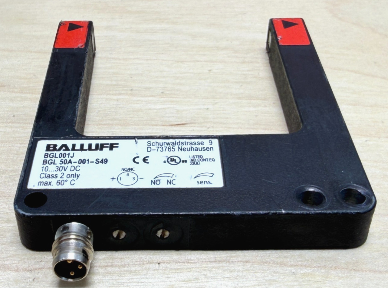 Balluff BGL 50A-001-S49 Fork Through Beam Sensor, 50 mm, PNP, NO/NC, BGL001J
