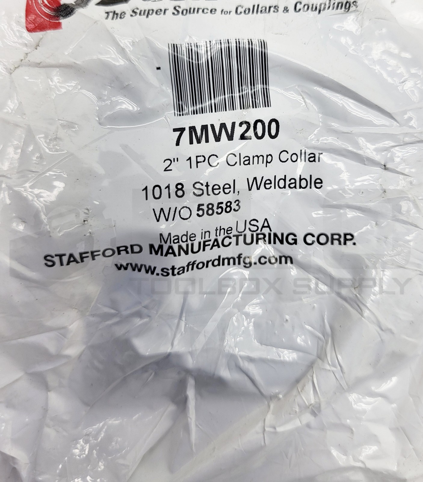 NEW SEALED LOT OF 2 STAFFORD 7MW200 2″ CLAMP COLLAR 1018 STEEL WELDABLE