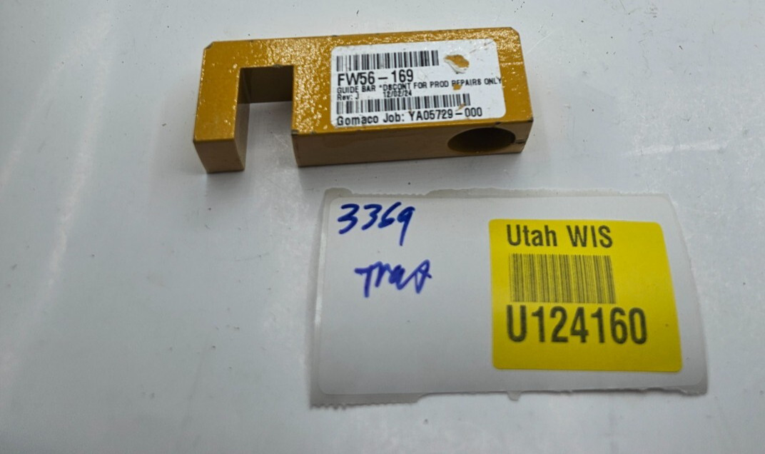 Gomaco Guide Bar Yellow YA05729-000 FW56-169