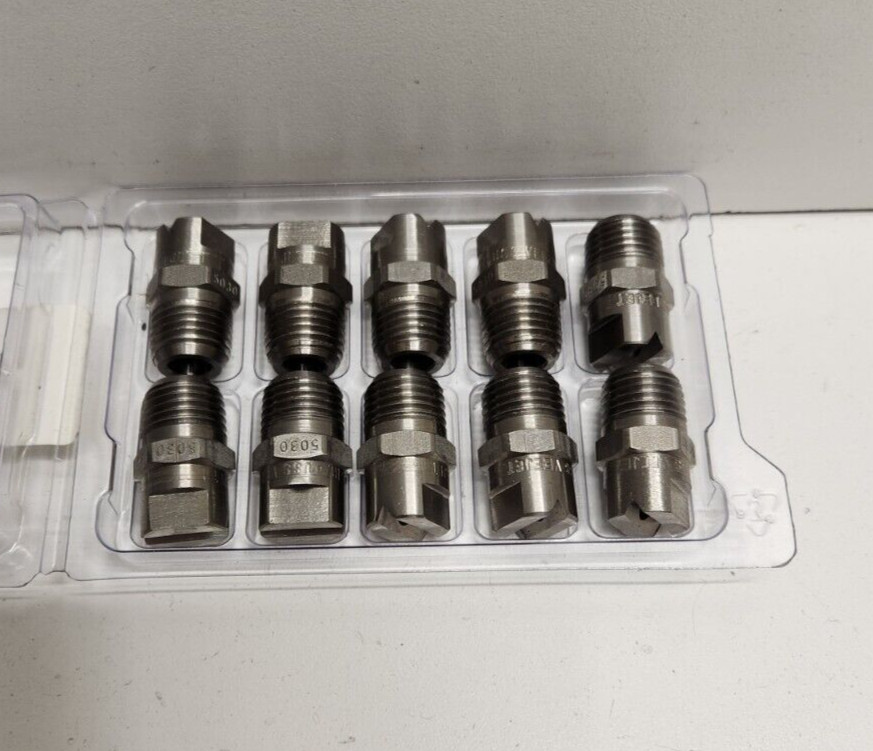LOT OF 10 NEW! SPRAYING SYSTEMS 1/4″ VEE JET SPRAY NOZZLES H1/4U-SS5030