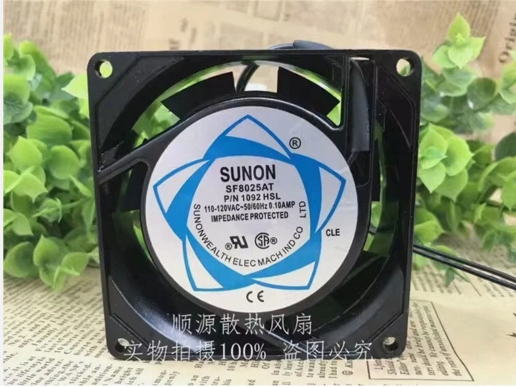 SUNON SF8025AT P/N 1092HSL 8025 AC110V-120V 0.10A 8CM Silent Axial Cooling Fan