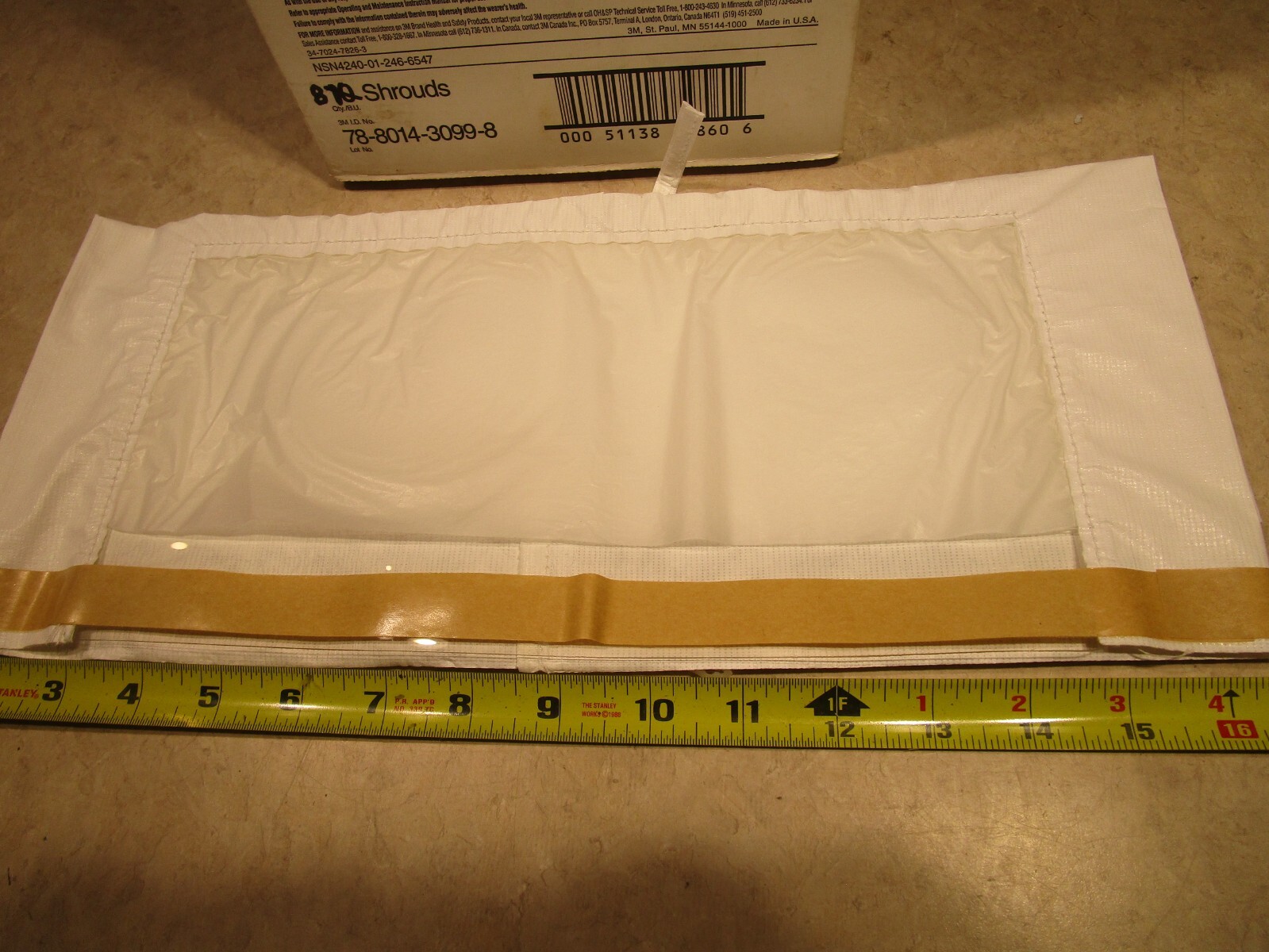 BOX OF 8 3M W-2842-10 WHITE SHROUDS, S0872
