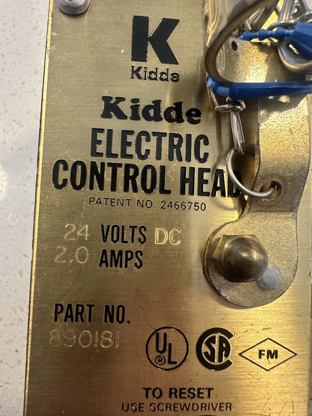 Kidde Fenwal 890181 Electric Control Head WK-890181-000 – CO2 Clean Agent Fire