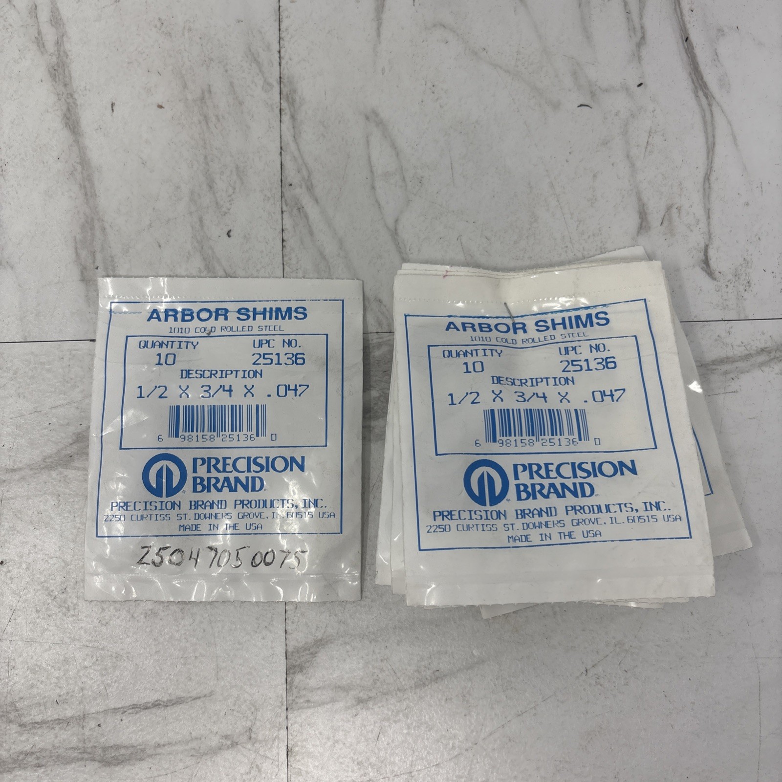 Arbor Shims Low Carbon Steel 25136 (10) Packs of 10