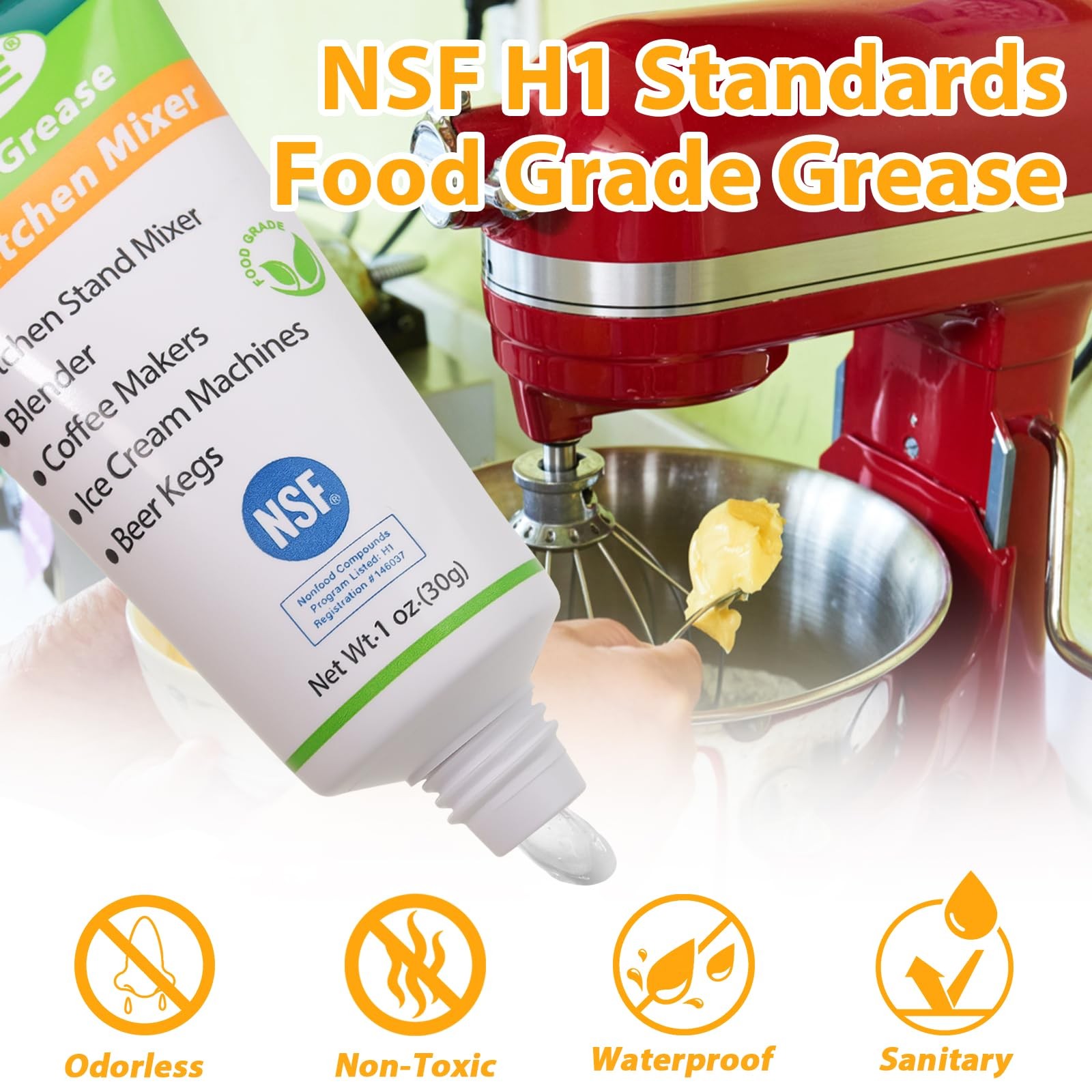Food Grade Grease for Kitchenaid Stand Mixer Sanitary Lubricant for Blenders …