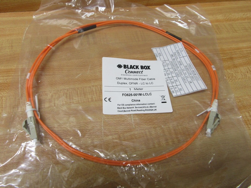 Black Box FO625-001M-LCLC OM1 Multimode Fiber Cable FO625001MLCLC