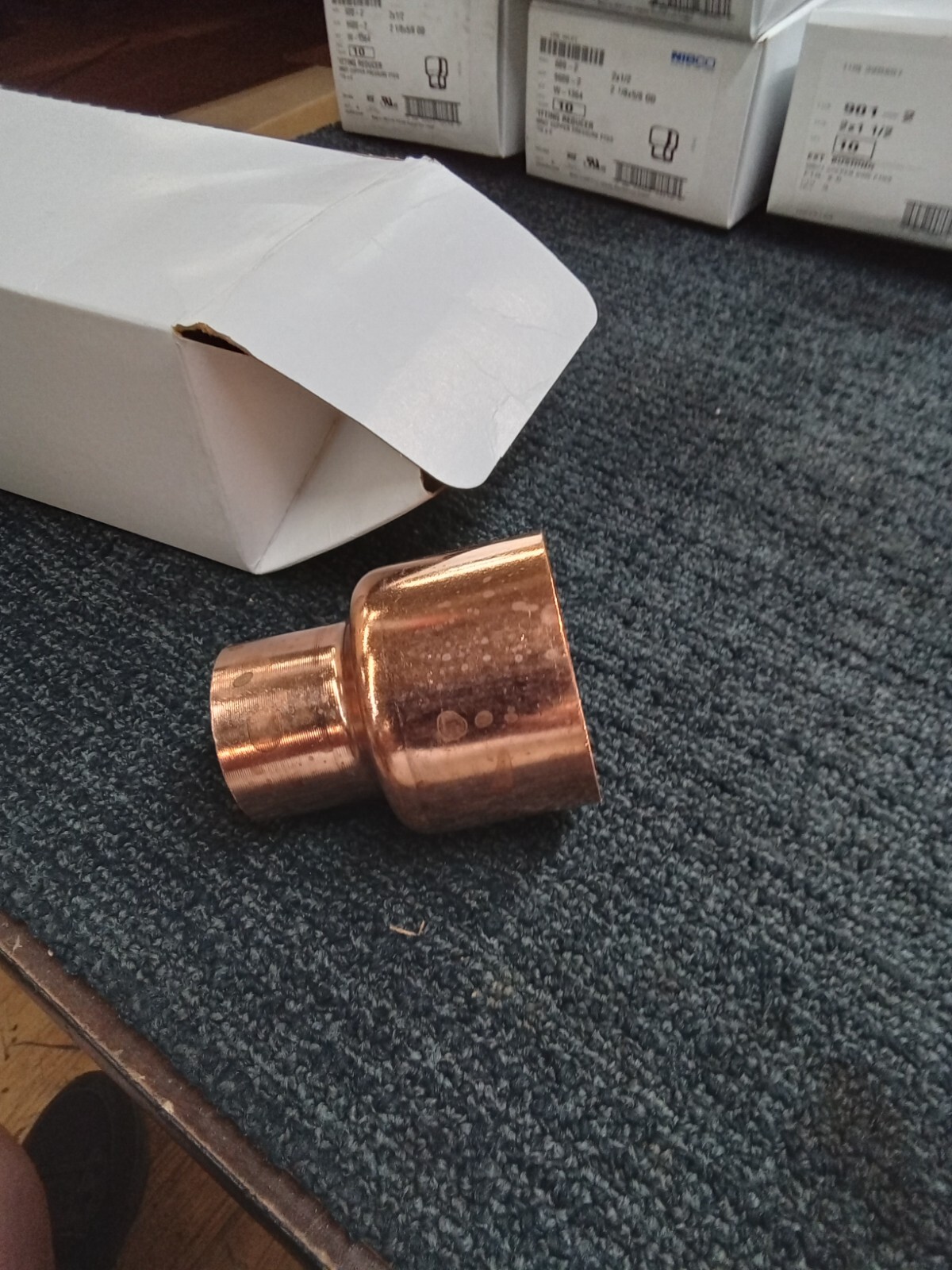 Lot of 5 Nibco Wrot Copper Pressure Reducer 2 1/2 x 1 1/2″ NOM 600-2 9600-2 New