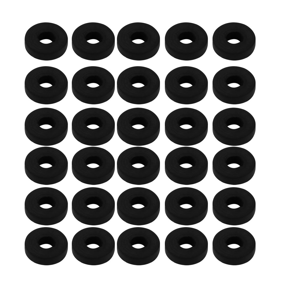 30Pc Black Rubber Round Flat Washer Assortment Size 3x8x2mm Flat Washer