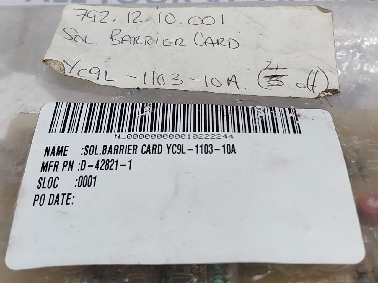 Yuken YC9L-1103-10A Sol Barrier PCB Card D-42821-1