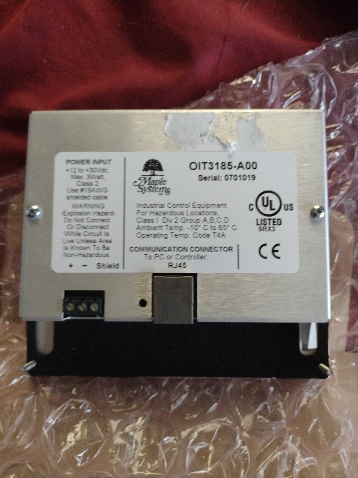 MAPLE SYSTEMS OIT3185-A00 / OIT3185A00 (USED TESTED CLEANED)