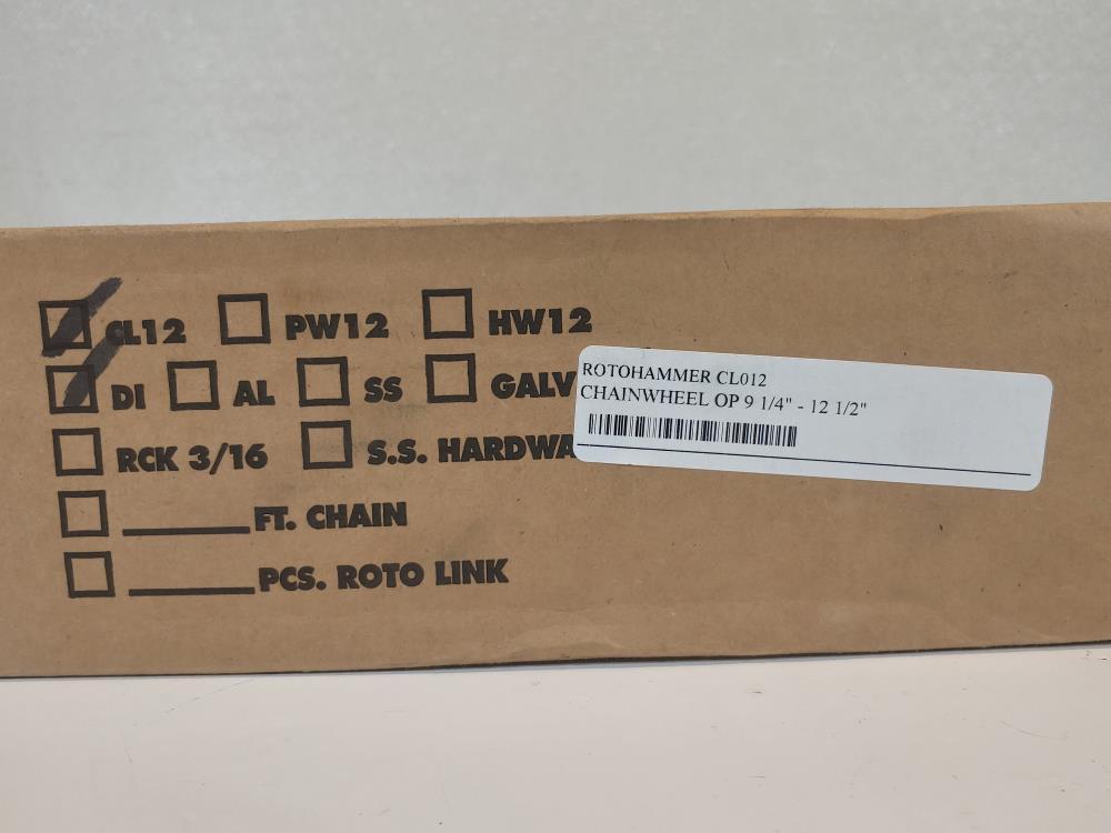 Roto-Hammer CL-12 Clamp-On Chain Wheel 9-1/4″ – 12-1/2″, Ductile Iron