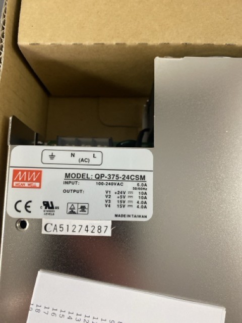 Mean Well QP-375-24CSM Input: 100-240VAC 6.0A