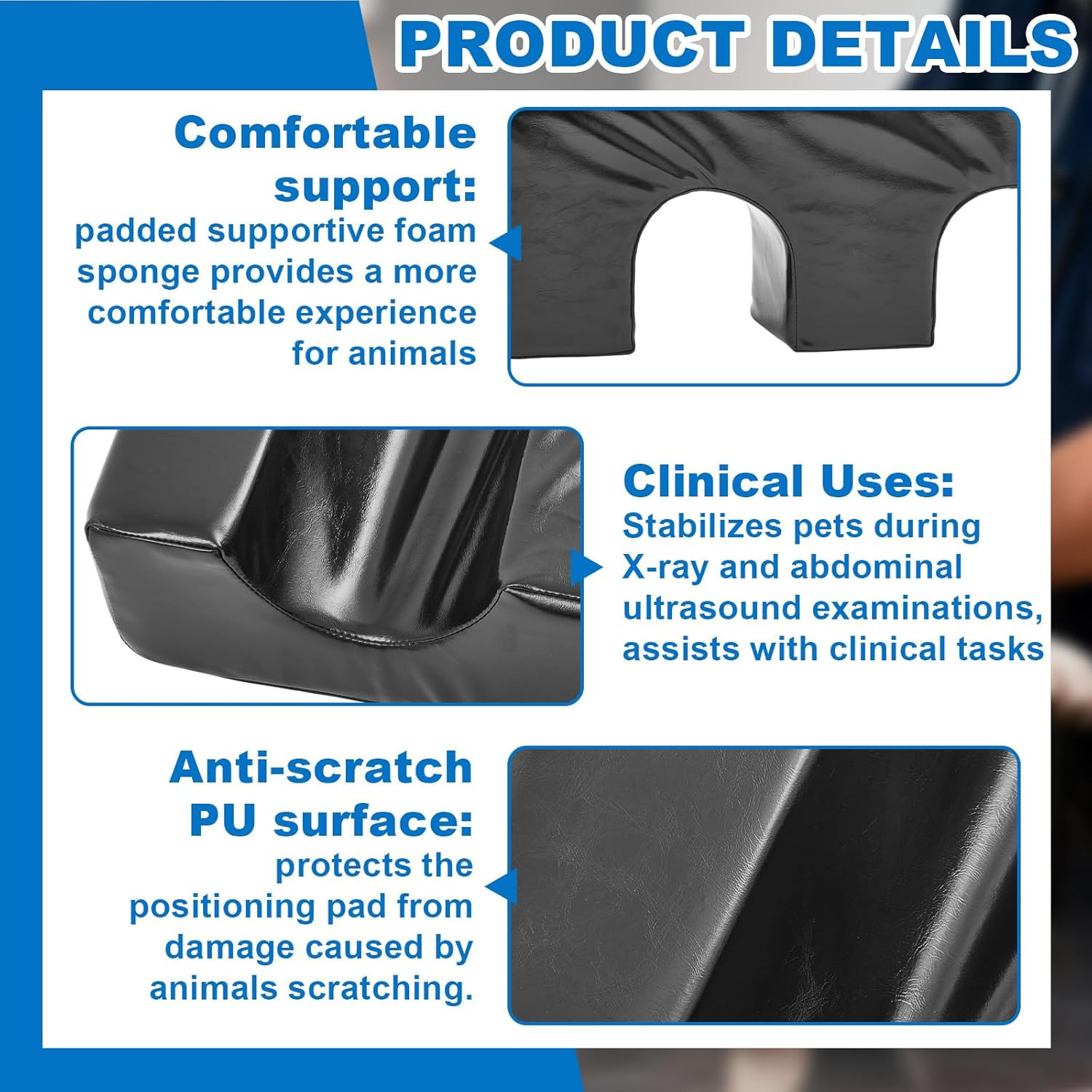 Pet Ultrasound Positioning Pad 30″X20″X6″ Veterinary Immobilizer Double Semi-Cir