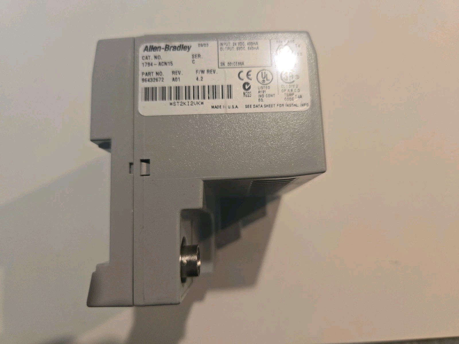 AB 1794-ACN15 /C Series C Flex I/O Adapter Module. Used. FREE SHIPPING