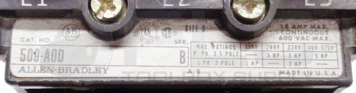 ALLEN BRADLEY 509-AOD /B STARTER 509-A0D CB236 42185-800-01 W/HEATER ELEMENTS