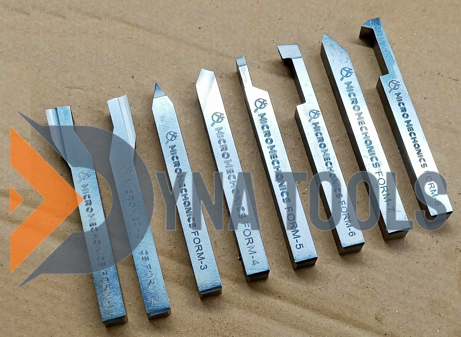 10mm x 100mm HSS Lathe Form Tools Set Of 8 Pieces Square Shank Pre-Formed Tools