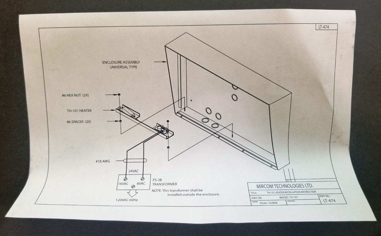 Mircom Model TH-101 Heater Kit For Sub Zero Climate – New In Box
