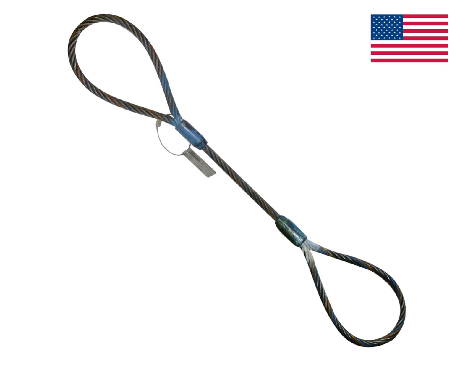 3/8″ X 4′ Wire Rope Sling Choker Std Eye Steel Tag RIGGING CABLE 2800lb VLL