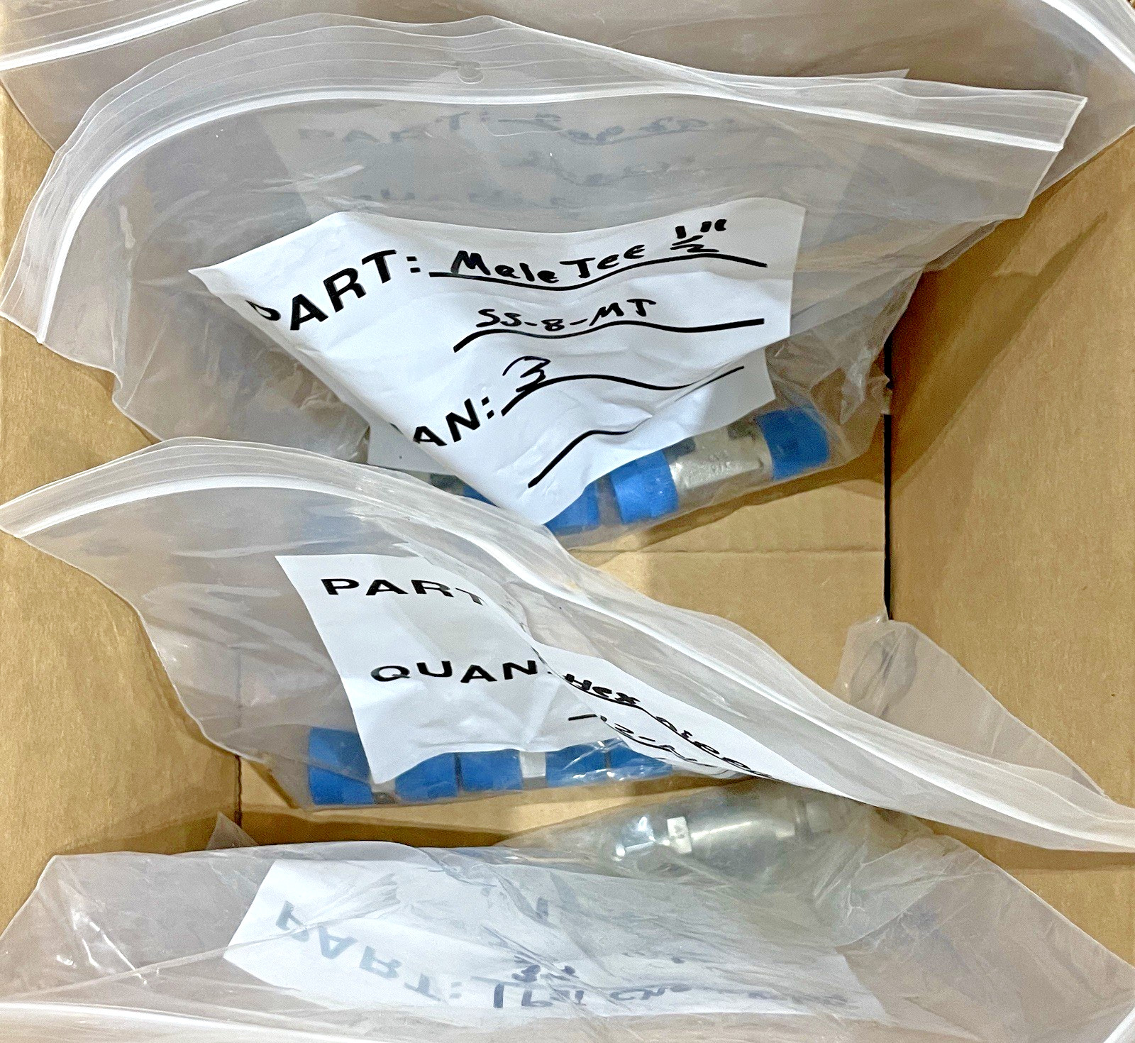 Swagelok LOT, 12pc, SS-12-HN, SS-8-MT, SS-8-CP, SS-6C-1 Nipple, Tee, Cap, Valve