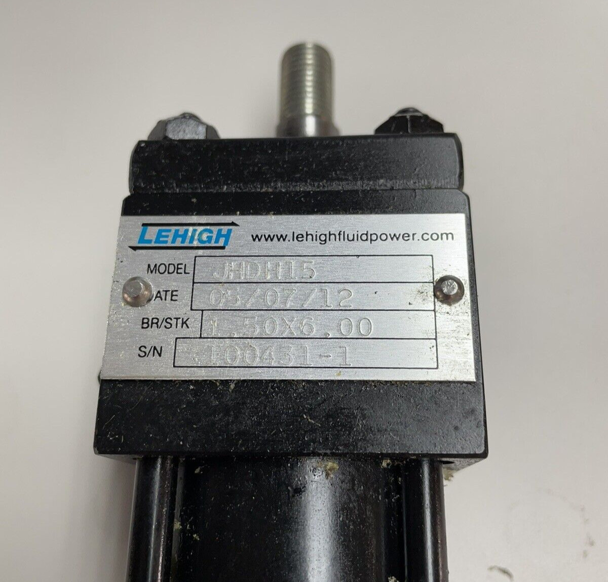 New LEHIGH JHDH15 Air Cylinder, 1.50″ Bore x 6.00″ Stroke, S/N 100451-1