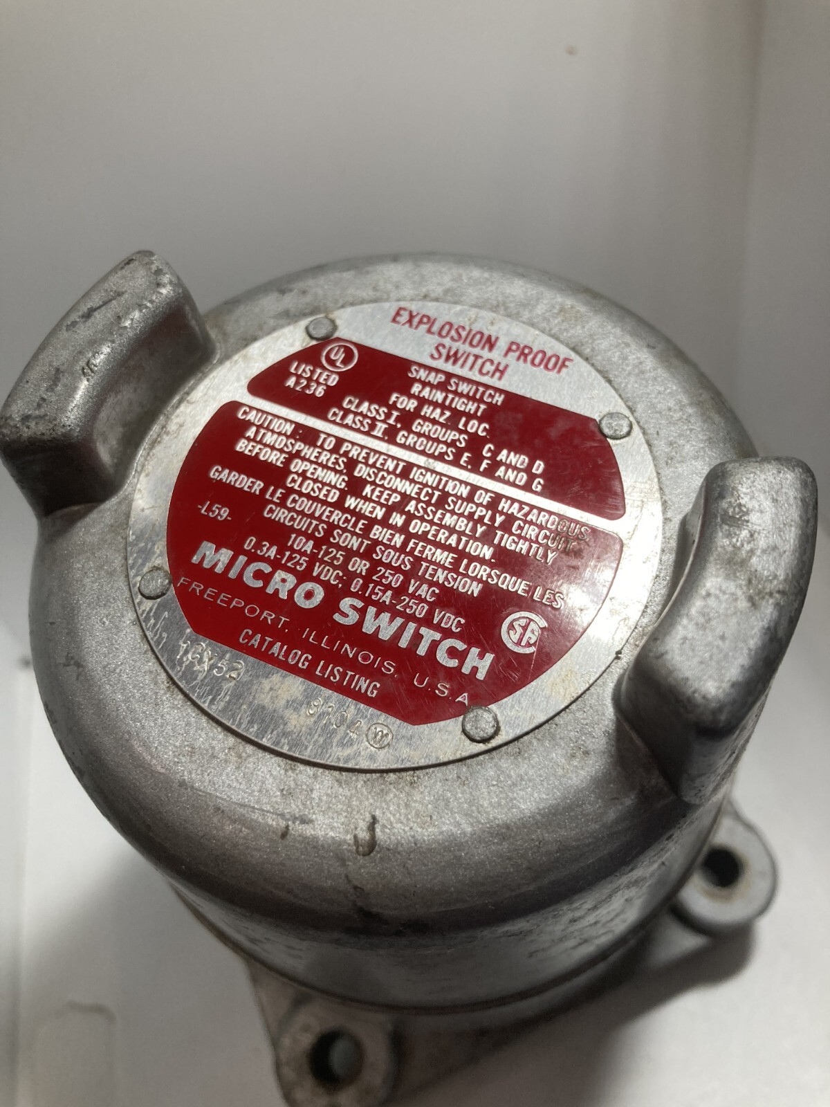 HONEYWELL 1CX42 MICRO SWITCH EXPLOSION PROOF RAINTIGHT 15A 125-480V