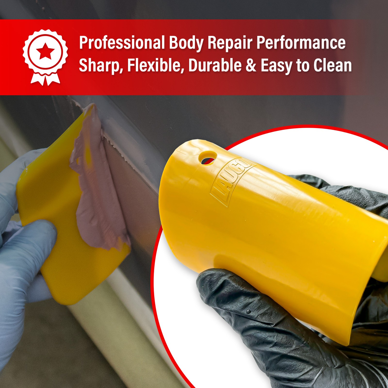 LAUCO Auto Body Filler Yellow Spreaders Pack of 50 Reusable Plastic Spreader 50″