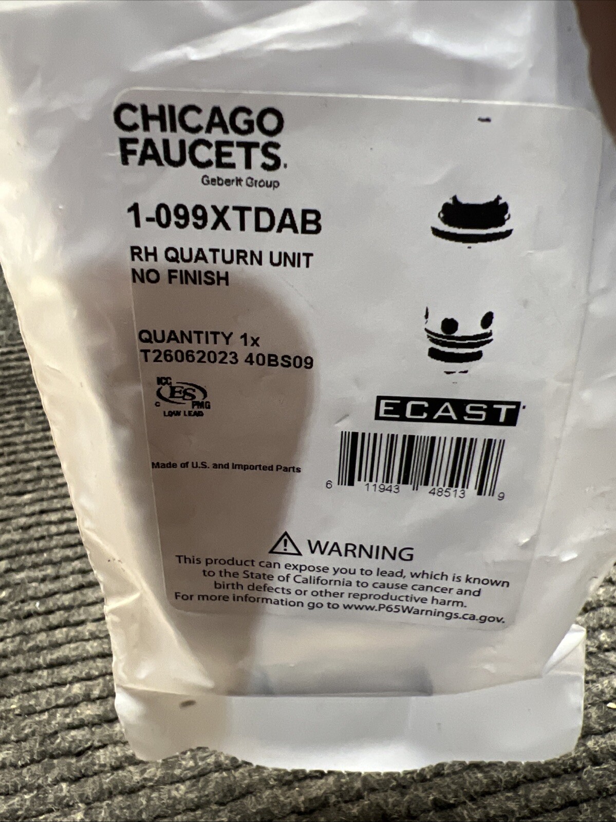 Chicago Faucet Quaturn Compression Operating Cartridge 1-099XTDAB
