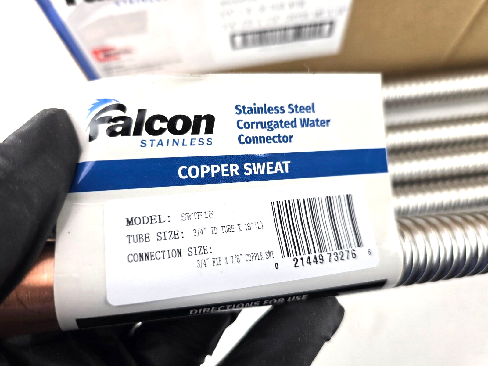 5pcs 3/4″ FIP x 7/8″ Copper Sweat Corrugated Water Connector, 3/4″ ID 18″ Length