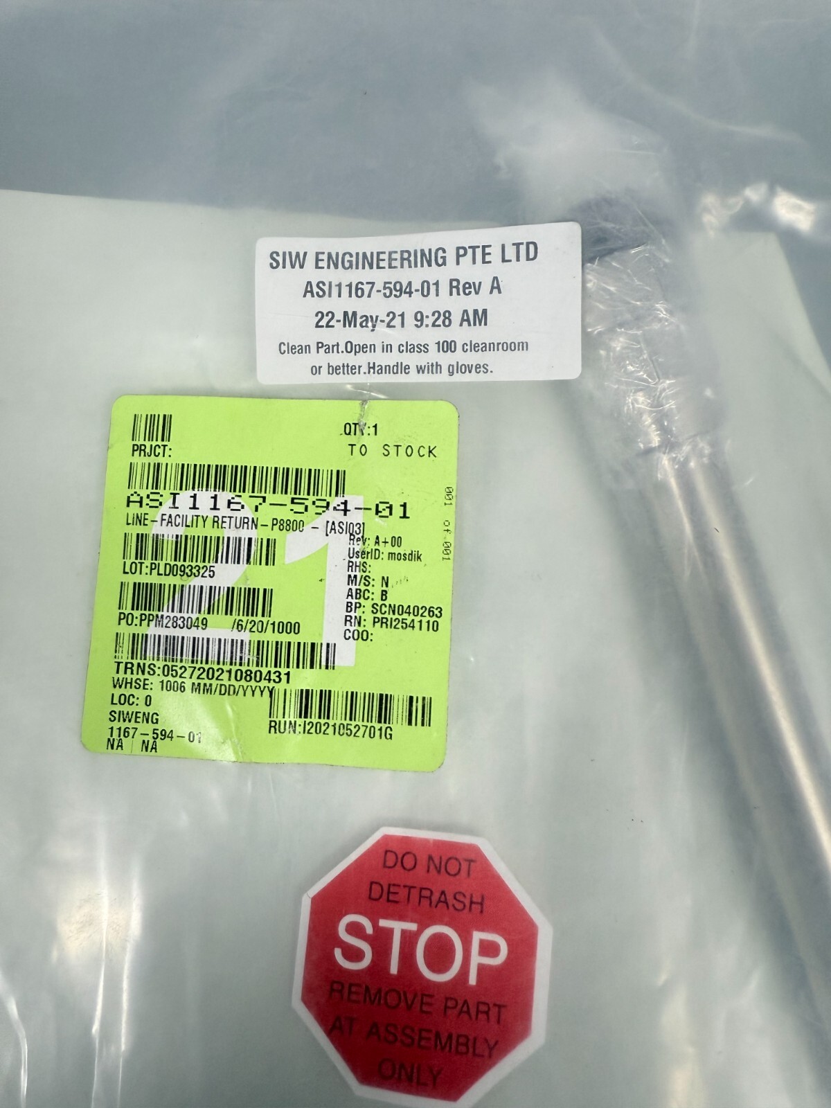 SIW ENGINEERING ASI1167-594-01.Rev A LINE-FACILITY RETURN-P8800, new