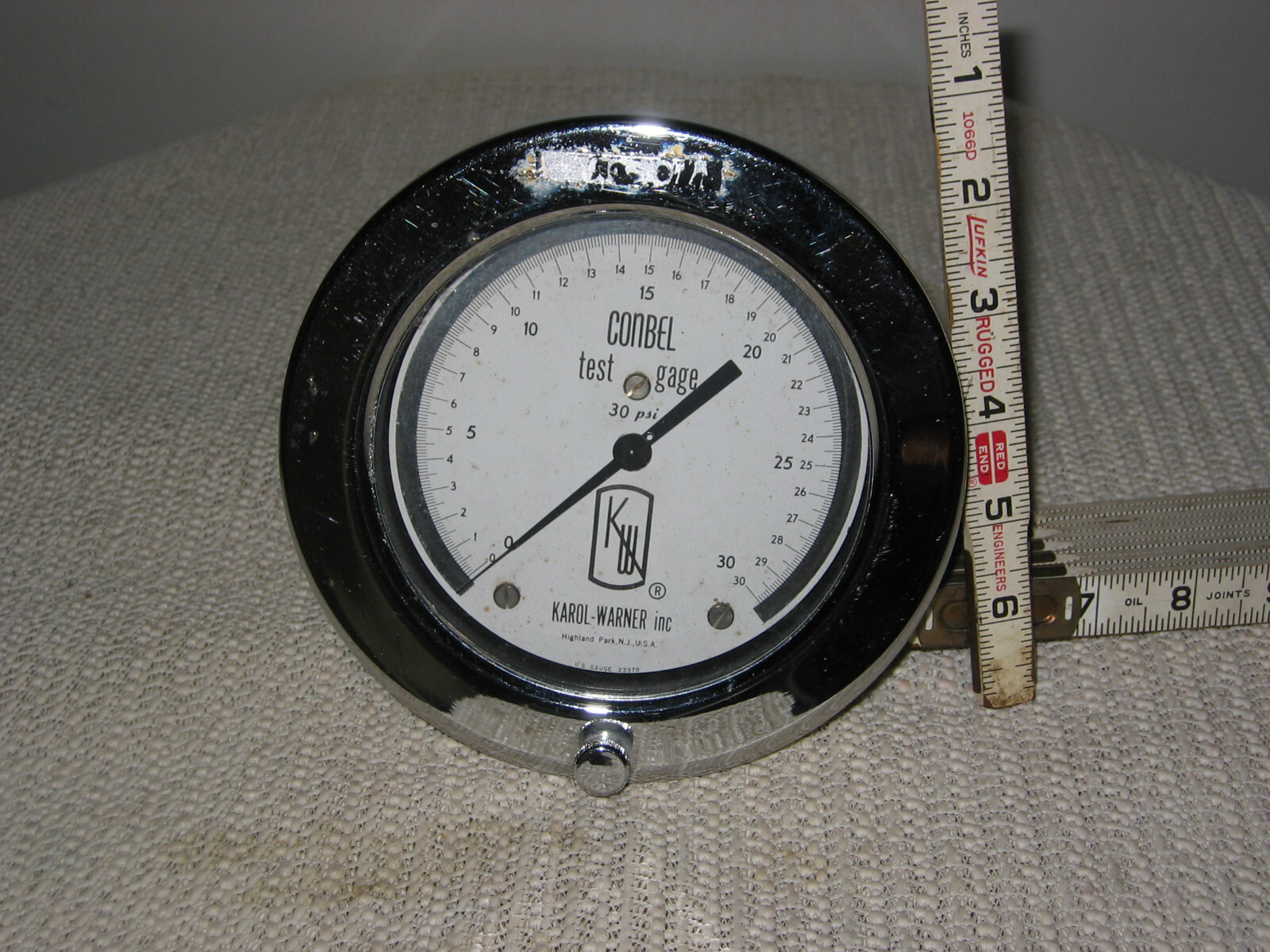 Karol-Warner Conbel Test Gage 30 psi 4.5″ lens