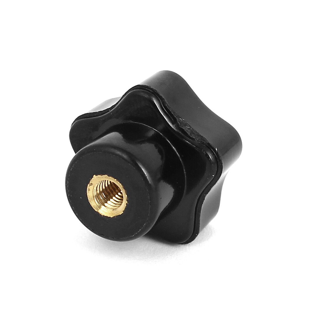 5mm Female Thread 24mm Head Diameter Screw On Type Clamping Star Knob Black