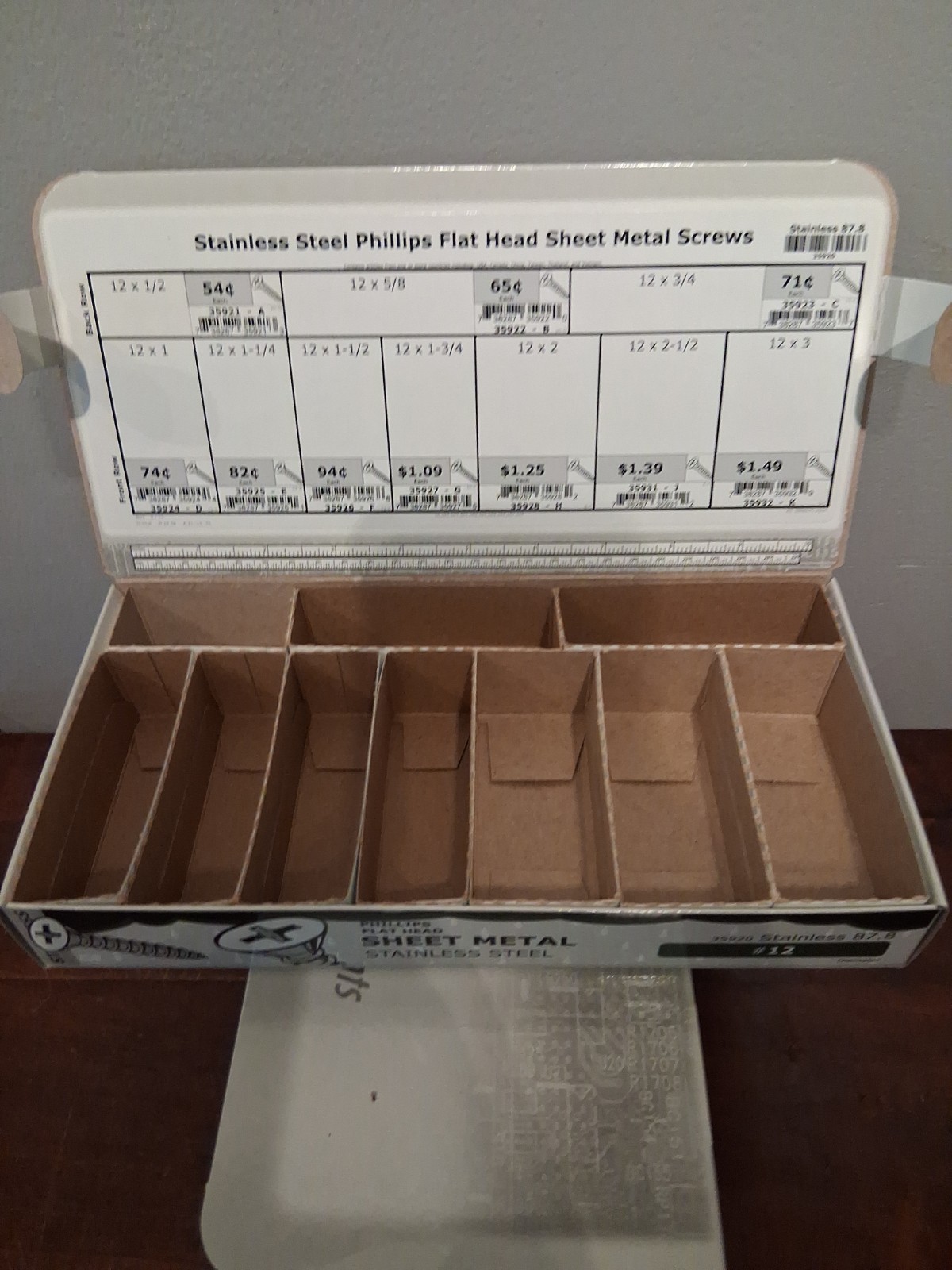 Midwest Fasteners Find It Fast **Empty** Stainless Steel Screw Assortment Boxes