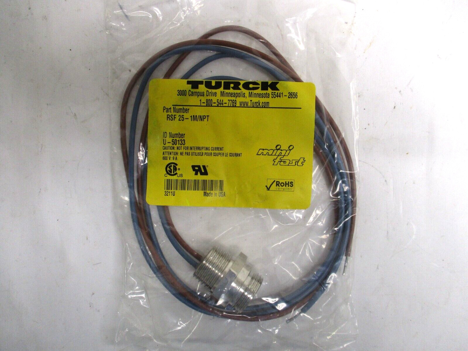 TURCK , WIRING CORDSET , RSF25-1M / NPT , LOT OF 3