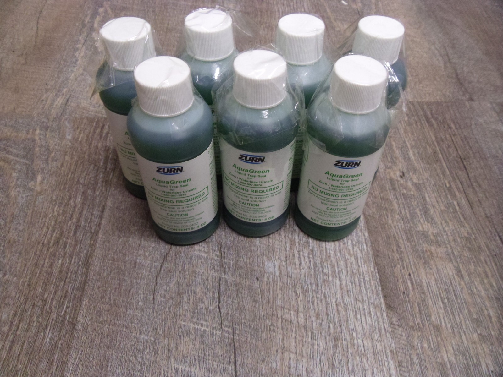 7 ea Zurn ZGS-04OZ, AquaGreen Waterless Urinal No-Mix Liquid Trap Seal D3