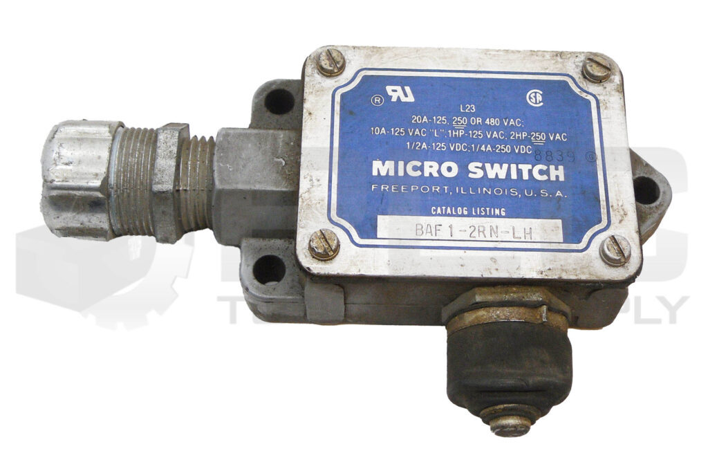 MICROSWITCH BAF1-2RN-LH SNAP LIMIT SWITCH 20A 480VAC 250VDC