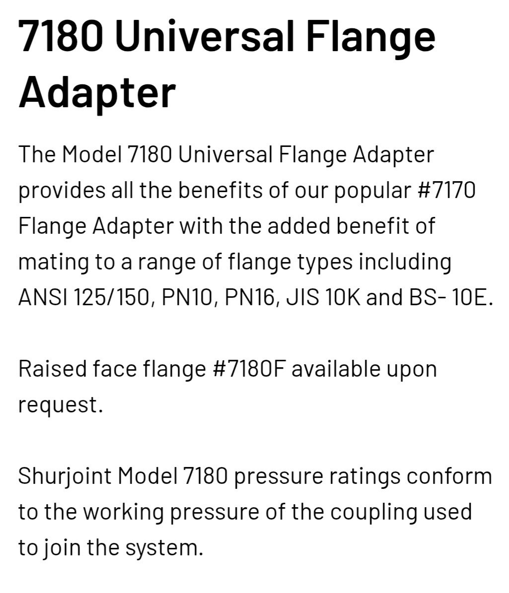 4″ UNIVERSAL FLANGE ADAPTER MODEL: 7180 BRAND NEW ( ON SALE DAY )