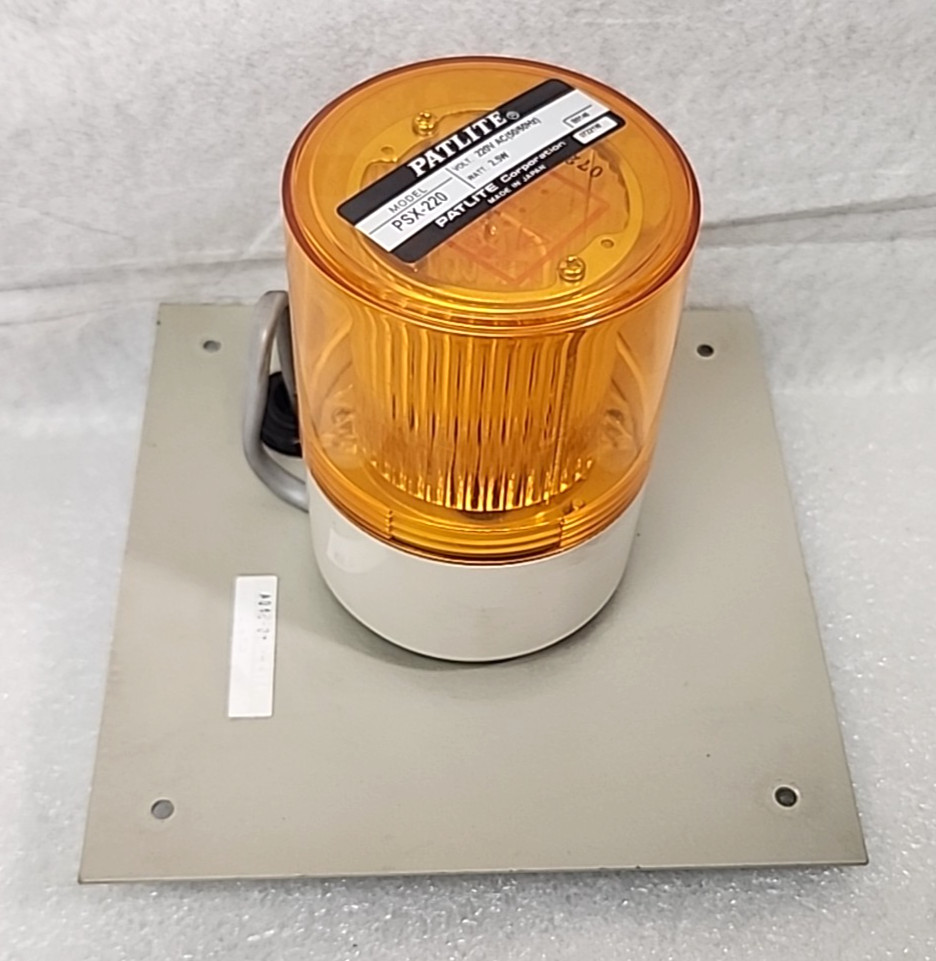 Patlite PSX-220 Amber Strobe Warning Light Fanuc A04B-0815-C324 Mounting Plate