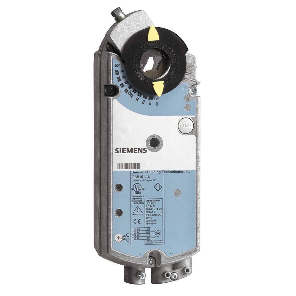 SIEMENS GBB131.1U Actuator, Damper, 221 in-lb, 24V AC 36G969